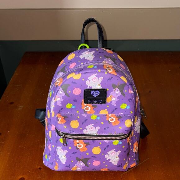 Loungefly Purple Care Bears Halloween Mini Backpack